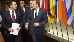 Hier könnte Ihre Flagge stehen - Ratspräsident Donald Tusk und der georgische Premier Irakli Garibashvili © European Union