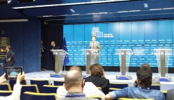 Pressekonferenz der Eurogruppe mit Jeroen Dijsselbloem. Foto: Thomas Otto