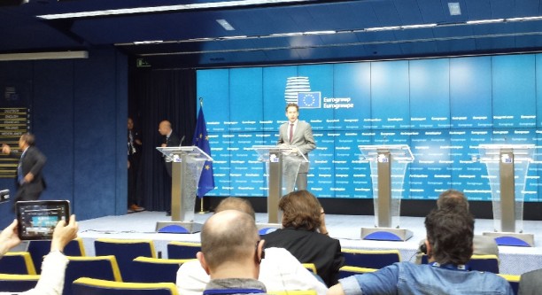 Pressekonferenz der Eurogruppe mit Jeroen Dijsselbloem. Foto: Thomas Otto