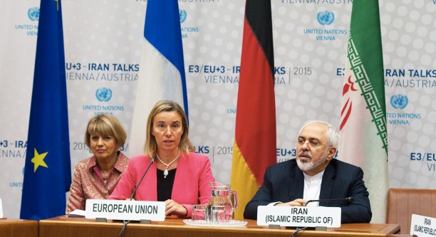 Die EU-Außenbeauftragte Federica Mogherini und der iranische Außenminister Mohammad Javad Zarif bei den Atomverhandlungen in Wien © European Union 2015