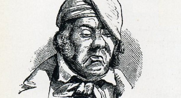 Der Deutsche Michel in einer Karikatur des Eulenspiegels von 1848 (gemeinfrei)